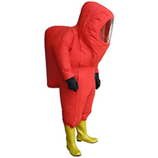 Heavy-duty Red Chemical protective suit